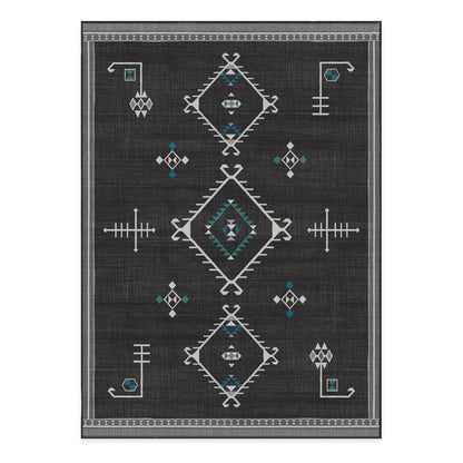 RUGGABLE Damali Runner Rug - Perfect Boho Washable Rug for Entryway Hallway Kitchen - Pet &amp; Child Friendly - Non-Toxic - Stain &amp; Water Resistant - Black &amp; White 2.5&