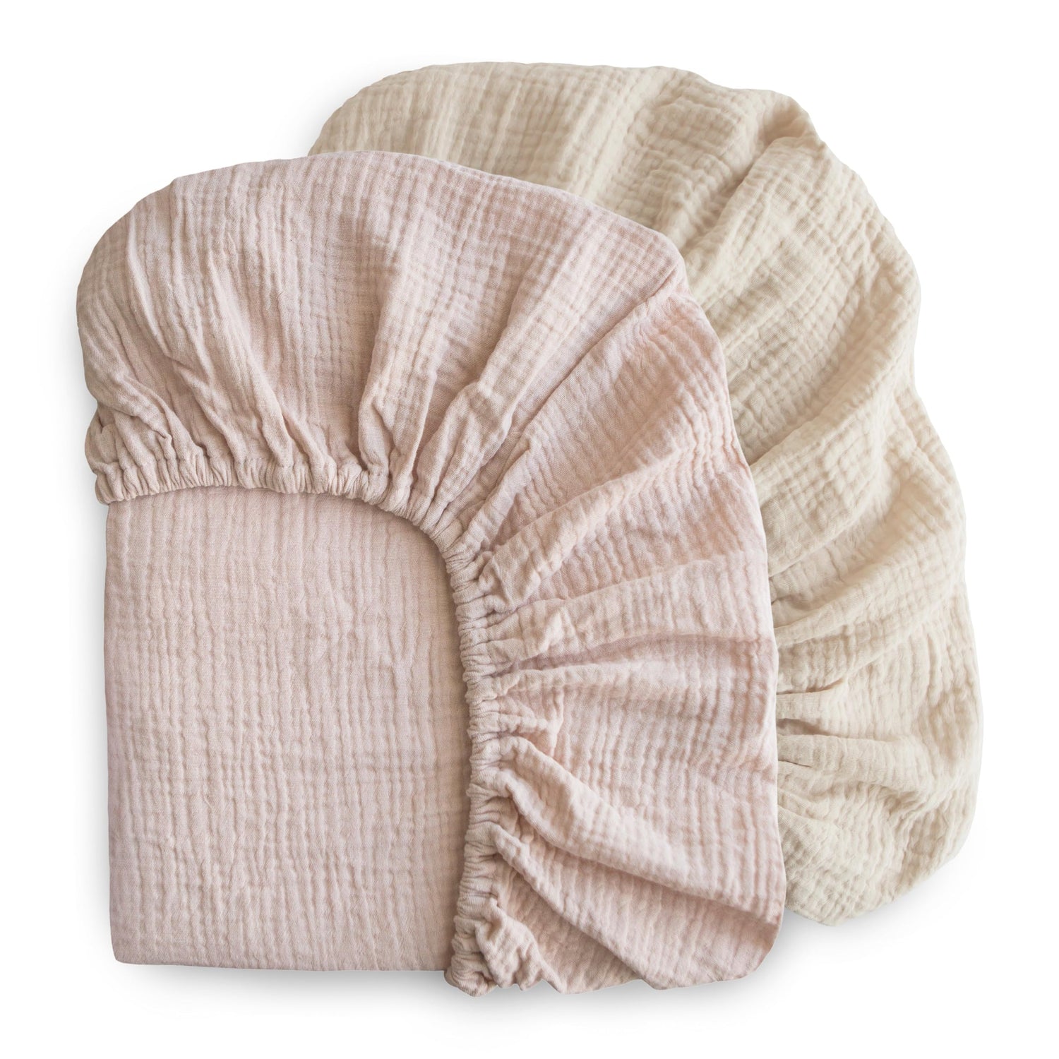 mushie Extra Soft Muslin Fitted Crib Sheet | 192 Thread Count | 28&quot;x 52&quot; (Fog)