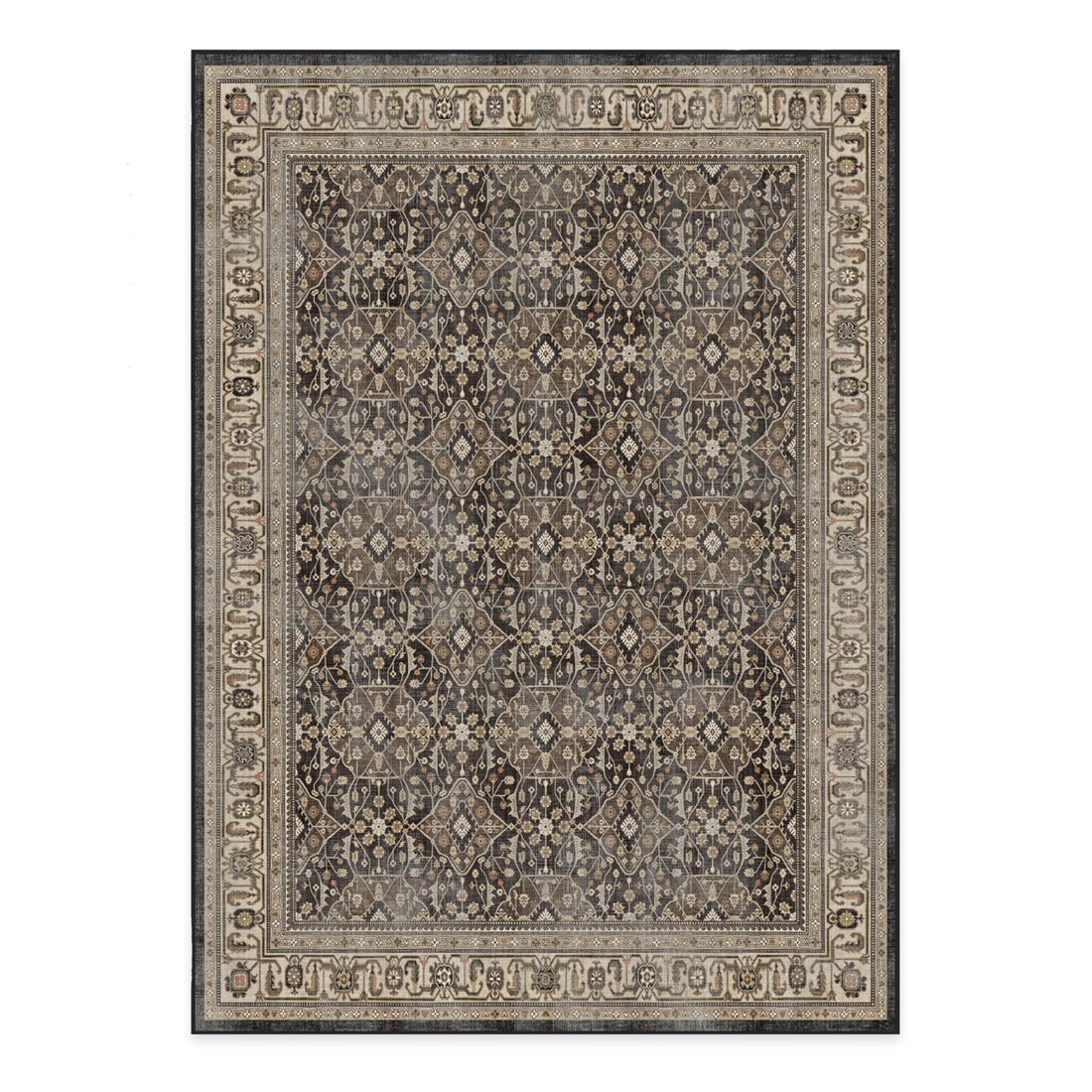 RUGGABLE – Alessia Dark Wood – Machine Washable Area Rug – Pet &amp; Child Friendly – Stain &amp; Water Resistant – Non-Slip – 5&