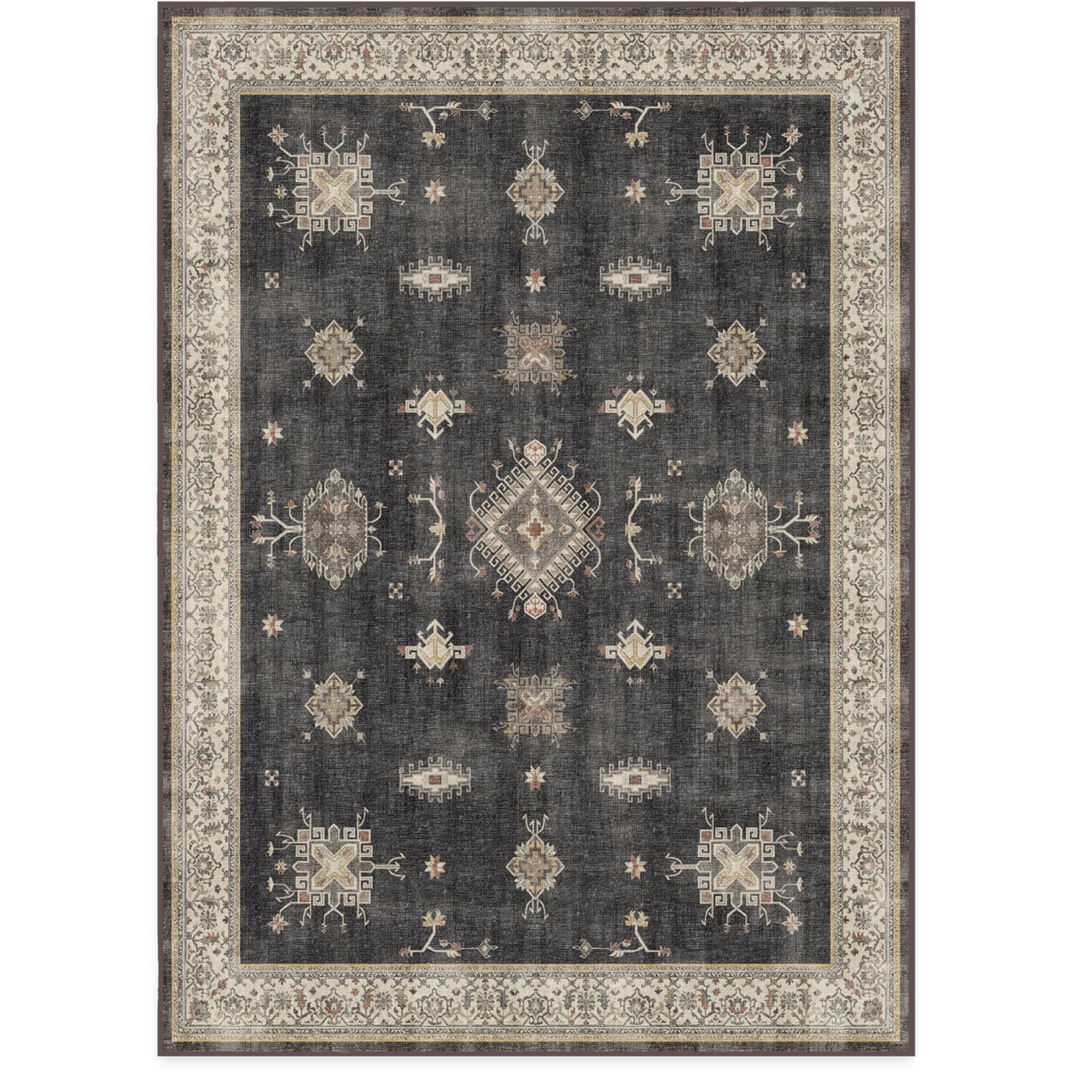 RUGGABLE – Verena Dark Wood – Machine Washable Runner Rug – Pet &amp; Child Friendly – Stain &amp; Water Resistant – Non-Slip – 2.5&