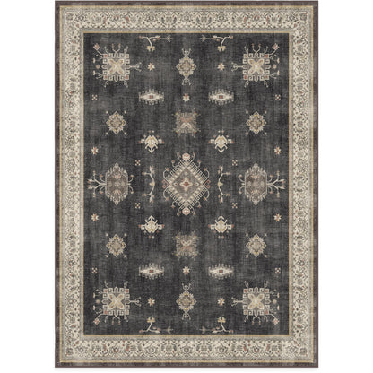 RUGGABLE – Verena Dark Wood – Machine Washable Runner Rug – Pet &amp; Child Friendly – Stain &amp; Water Resistant – Non-Slip – 2.5&