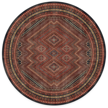 RUGGABLE Kaden Washable Rug - Perfect Vintage Area Rug for Living Room Bedroom Kitchen - Pet &amp; Child Friendly - Stain &amp; Water Resistant - Amber Red 3&