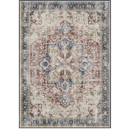 RUGGABLE Kamran Washable Rug - Perfect Vintage Area Rug for Living Room Bedroom Kitchen - Pet &amp; Child Friendly - Stain &amp; Water Resistant - Hazel 5&