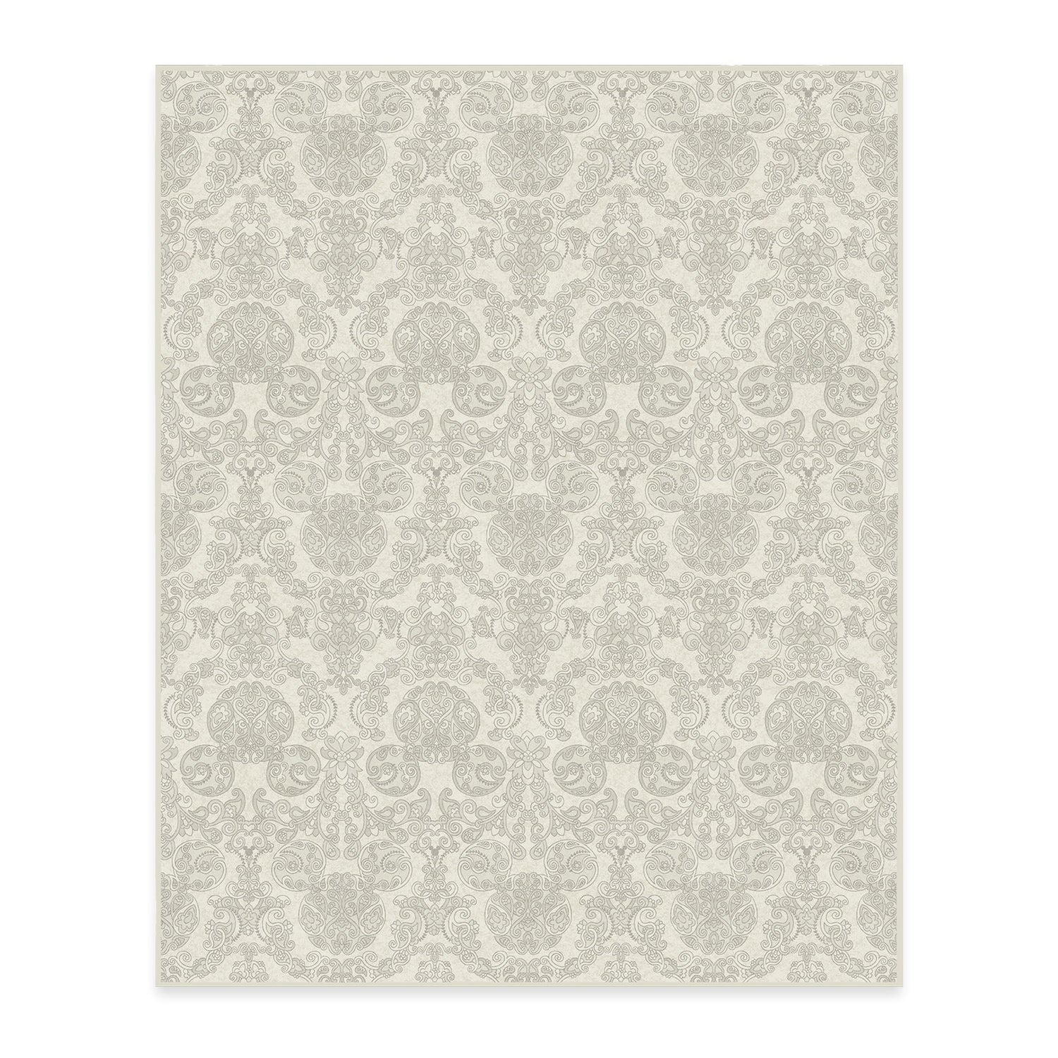 RUGGABLE Disney Traditional Mickey Mouse Washable Rug - Perfect Area Rug for Nursery Playroom Kids Room - Pet &amp; Child Friendly - Stain &amp; Water Resistant - Damask Grey 3&