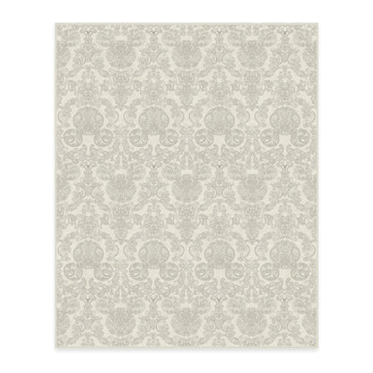 RUGGABLE Disney Traditional Mickey Mouse Washable Rug - Perfect Area Rug for Nursery Playroom Kids Room - Pet &amp; Child Friendly - Stain &amp; Water Resistant - Damask Grey 3&