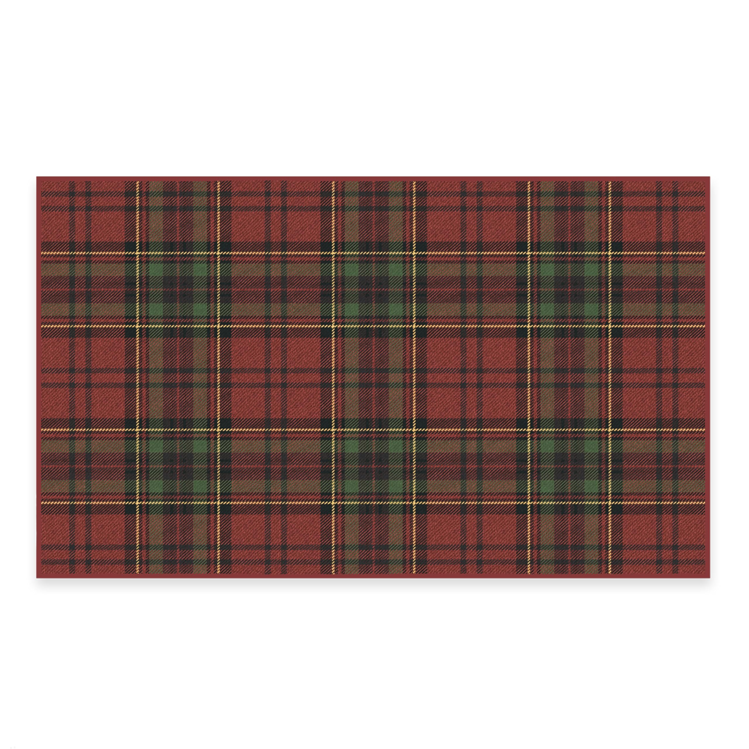 RUGGABLE Winter Plaid Washable Rug - Perfect Holiday Area Rug for Living Room Bedroom Kitchen - Pet &amp; Child Friendly - Stain &amp; Water Resistant - Dress Stewart Tartan Plaid 3&