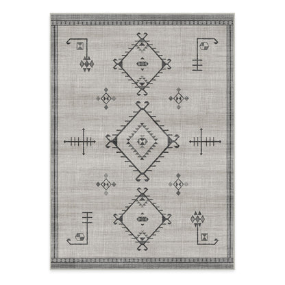 RUGGABLE Damali Runner Rug - Perfect Boho Washable Rug for Entryway Hallway Kitchen - Pet &amp; Child Friendly - Non-Toxic - Stain &amp; Water Resistant - Black &amp; White 2.5&
