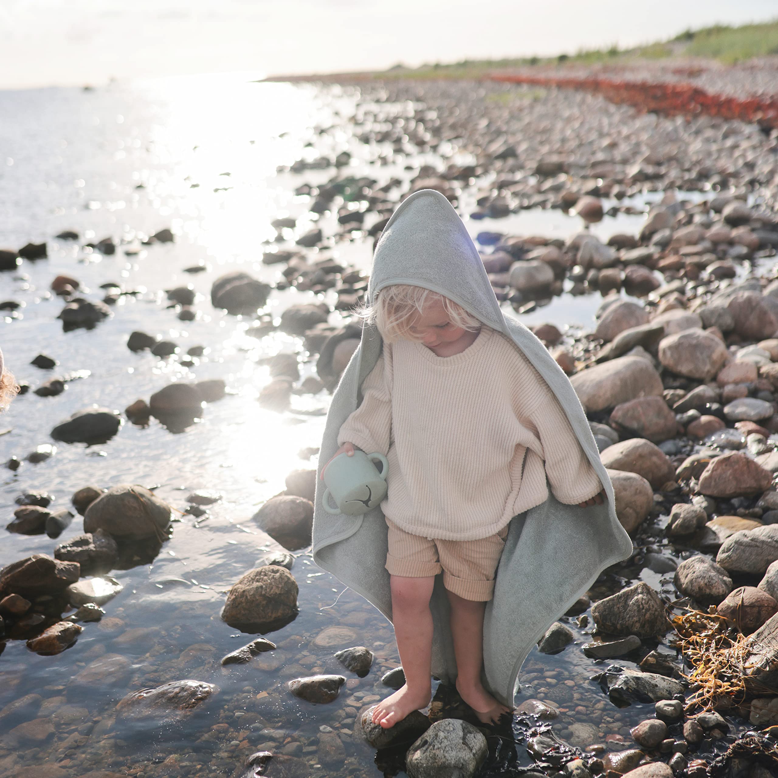 mushie Baby Hooded Towel | Organic Cotton (Moss)