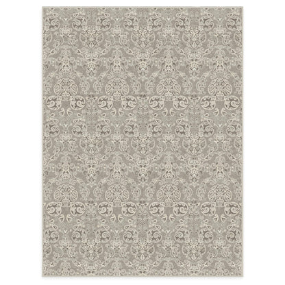 RUGGABLE Disney Traditional Mickey Mouse Washable Rug - Perfect Area Rug for Nursery Playroom Kids Room - Pet &amp; Child Friendly - Stain &amp; Water Resistant - Damask Grey 3&