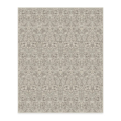 RUGGABLE Disney Traditional Mickey Mouse Washable Rug - Perfect Area Rug for Nursery Playroom Kids Room - Pet &amp; Child Friendly - Stain &amp; Water Resistant - Damask Grey 3&