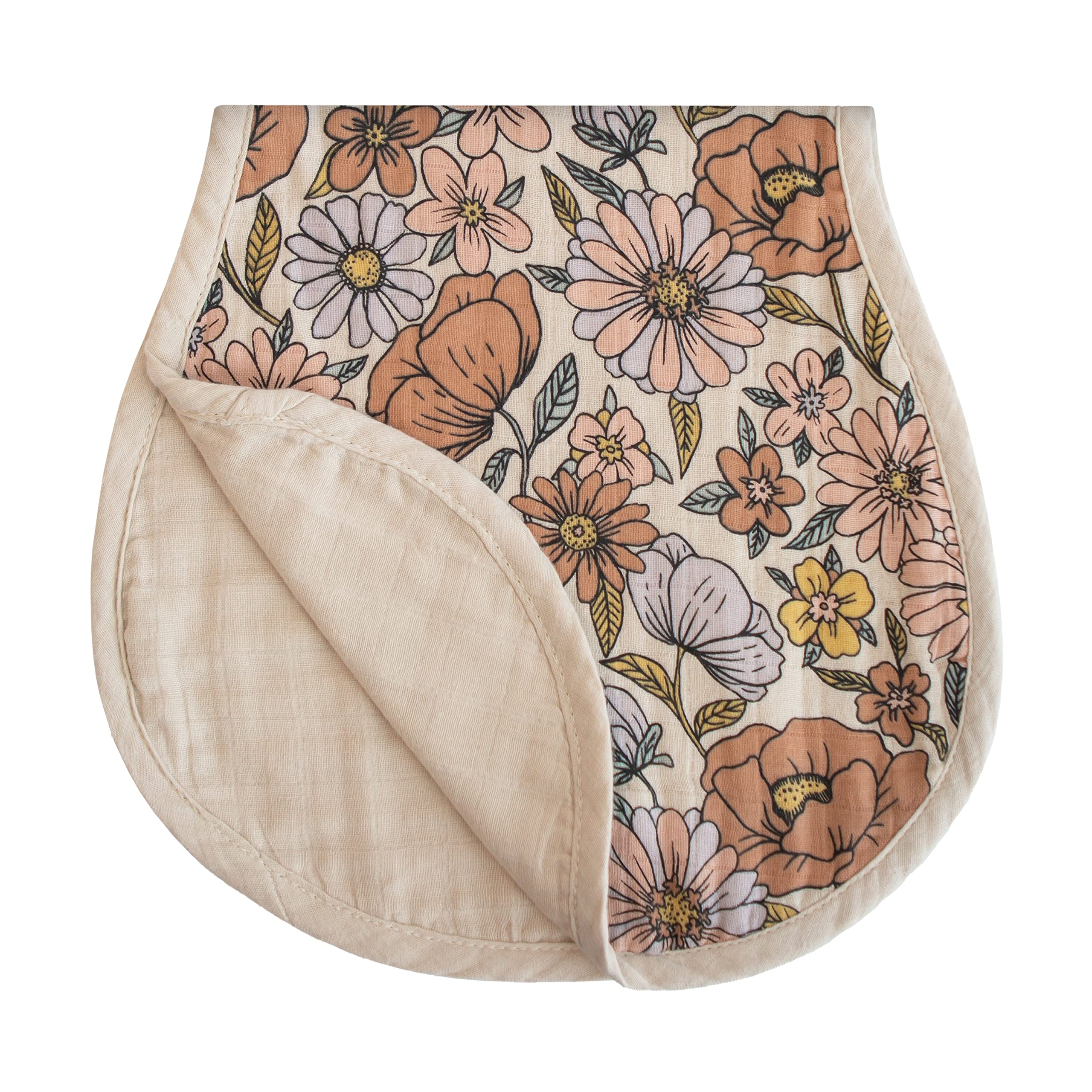 mushie Muslin Baby Burp Cloths | 100% Organic Cotton, Set of 2 (Olive Check/Natural Check)