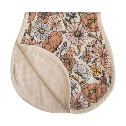 mushie Muslin Baby Burp Cloths | 100% Organic Cotton, Set of 2 (Olive Check/Natural Check)