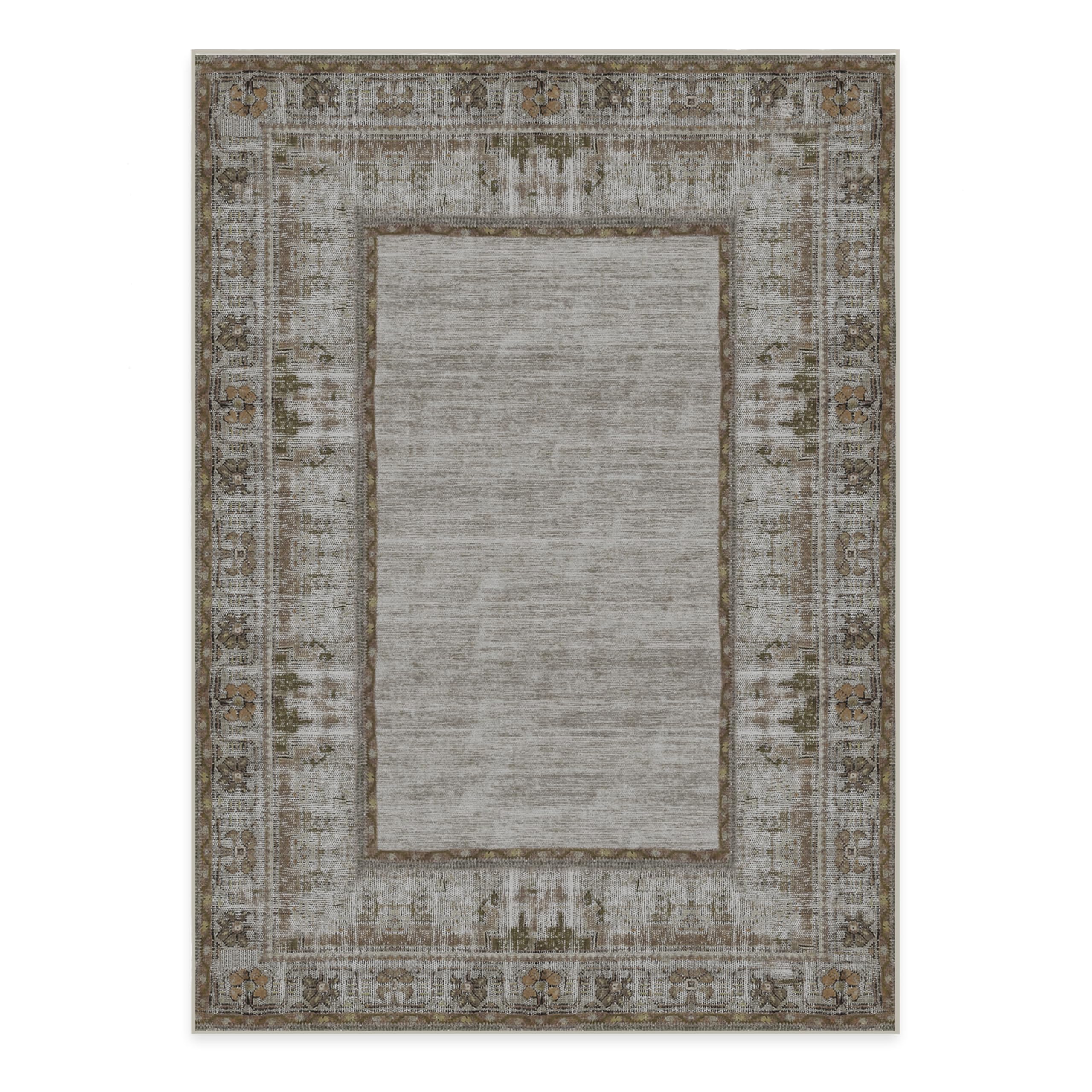 RUGGABLE Zinnia Runner Rug - Perfect Boho Washable Rug for Entryway Hallway Kitchen - Pet &amp; Child Friendly - Stain &amp; Water Resistant - Grey 2.5&