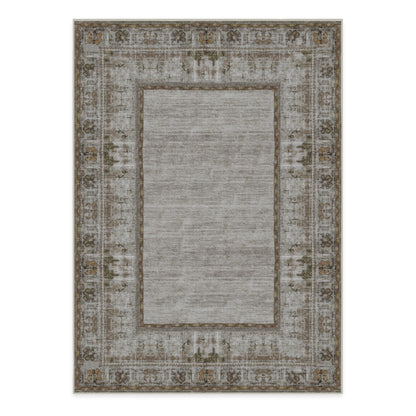 RUGGABLE Zinnia Runner Rug - Perfect Boho Washable Rug for Entryway Hallway Kitchen - Pet &amp; Child Friendly - Stain &amp; Water Resistant - Grey 2.5&