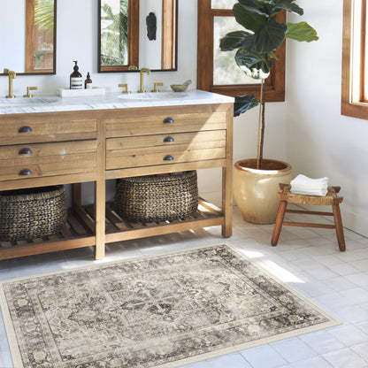 RUGGABLE Kamran Washable Rug - Perfect Vintage Area Rug for Living Room Bedroom Kitchen - Pet &amp; Child Friendly - Stain &amp; Water Resistant - Hazel 5&