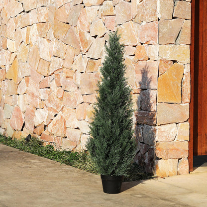 3FT Artificial Cedar Topiary Trees for Outdoors Potted Fake Cypress Trees Faux Evergreen Plants for Home Porch Decor Set of 2