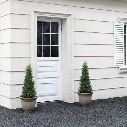 3FT Artificial Cedar Topiary Trees for Outdoors Potted Fake Cypress Trees Faux Evergreen Plants for Home Porch Decor Set of 2