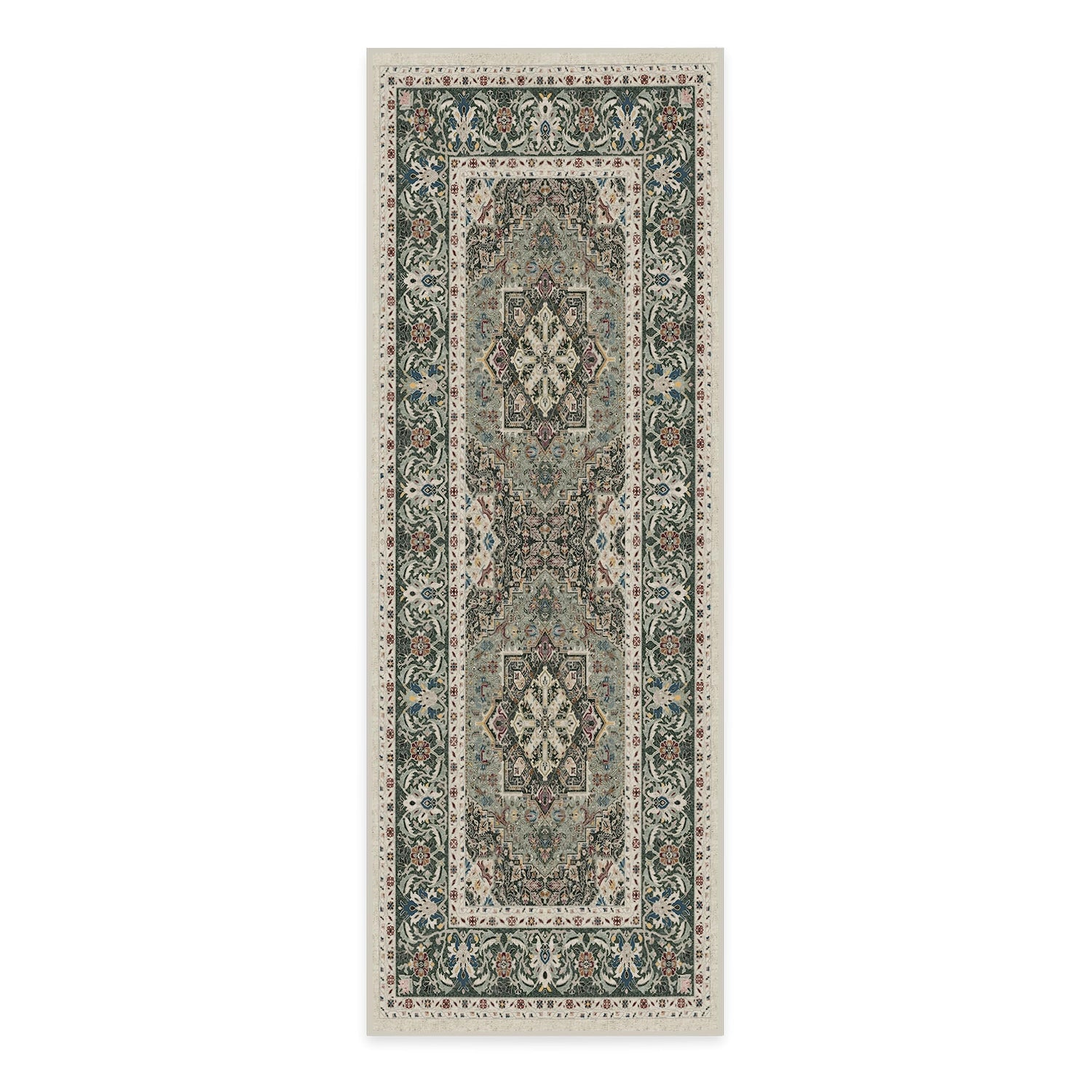 RUGGABLE Hendesi Heriz Washable Rug - Perfect Antique Vintage Area Rug for Living Room Bedroom Kitchen - Pet &amp; Child Friendly - Stain &amp; Water Resistant, Non-Slip - Abalone 2&