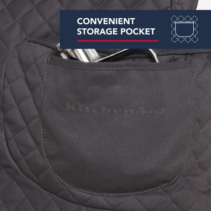 KITCHENAID Fitted Tilt-Head Solid Stand Mixer Cover with Storage Pocket, Quilted 100% Cotton, Milkshake, 14.4&quot;x18&quot;x10&quot;
