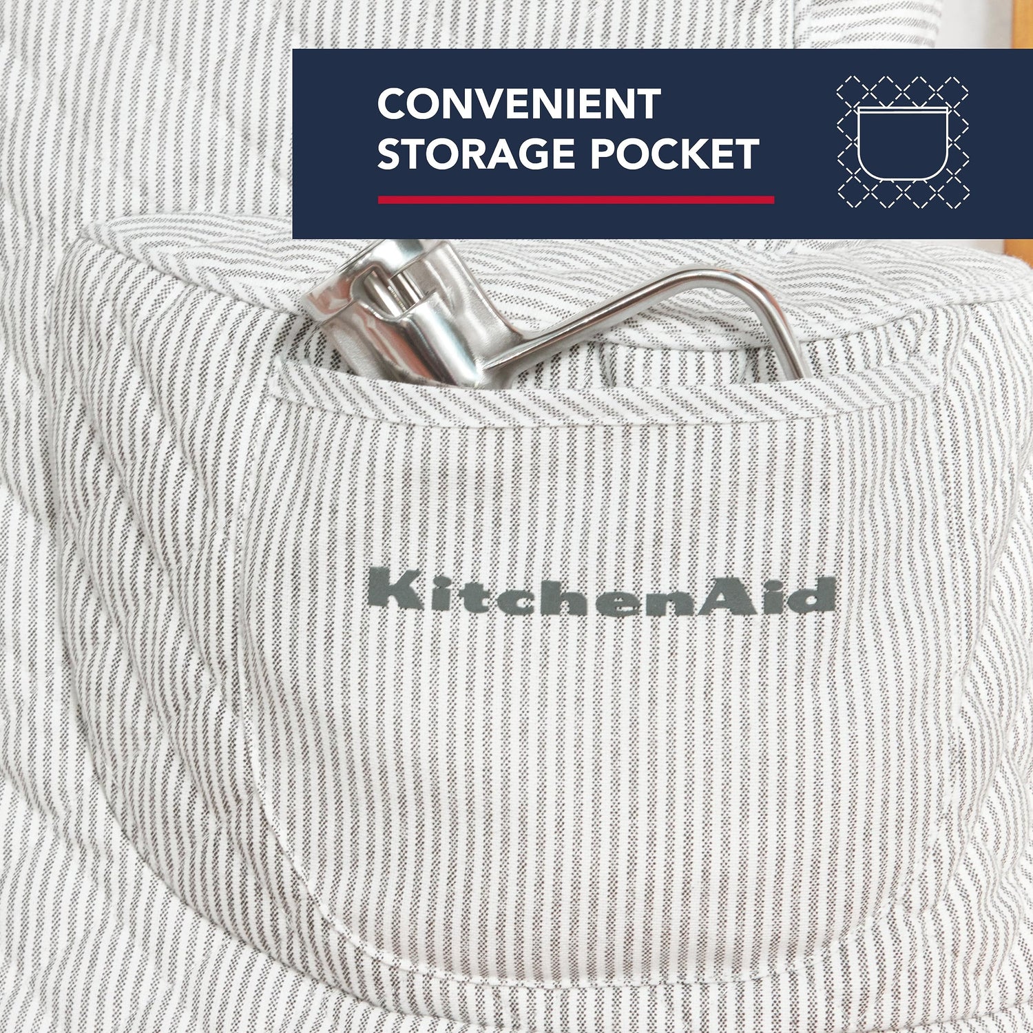 KITCHENAID Fitted Tilt-Head Solid Stand Mixer Cover with Storage Pocket, Quilted 100% Cotton, Milkshake, 14.4&quot;x18&quot;x10&quot;
