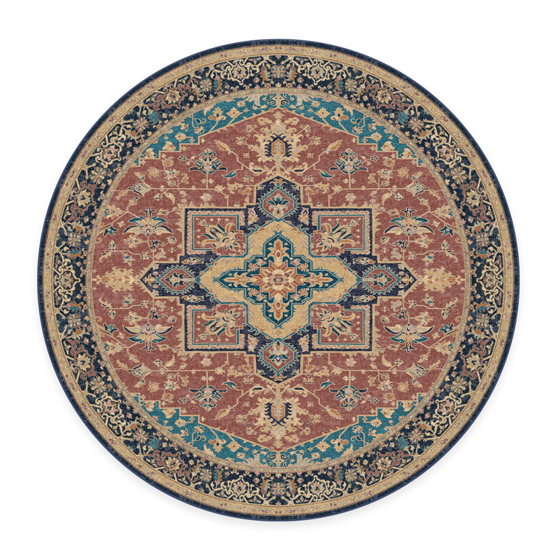 RUGGABLE Maral Heriz Washable Rug - Perfect Vintage Area Rug for Living Room Bedroom Kitchen - Pet &amp; Child Friendly - Stain &amp; Water Resistant - Creme 3&