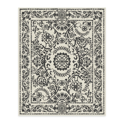 RUGGABLE Washable 2x3 Area Rug, Delphina Delft Blue, Premium Vintage Rugs for Living Room, Bedroom, Kitchen, Office, Classroom with Gripper Non Slip Pad