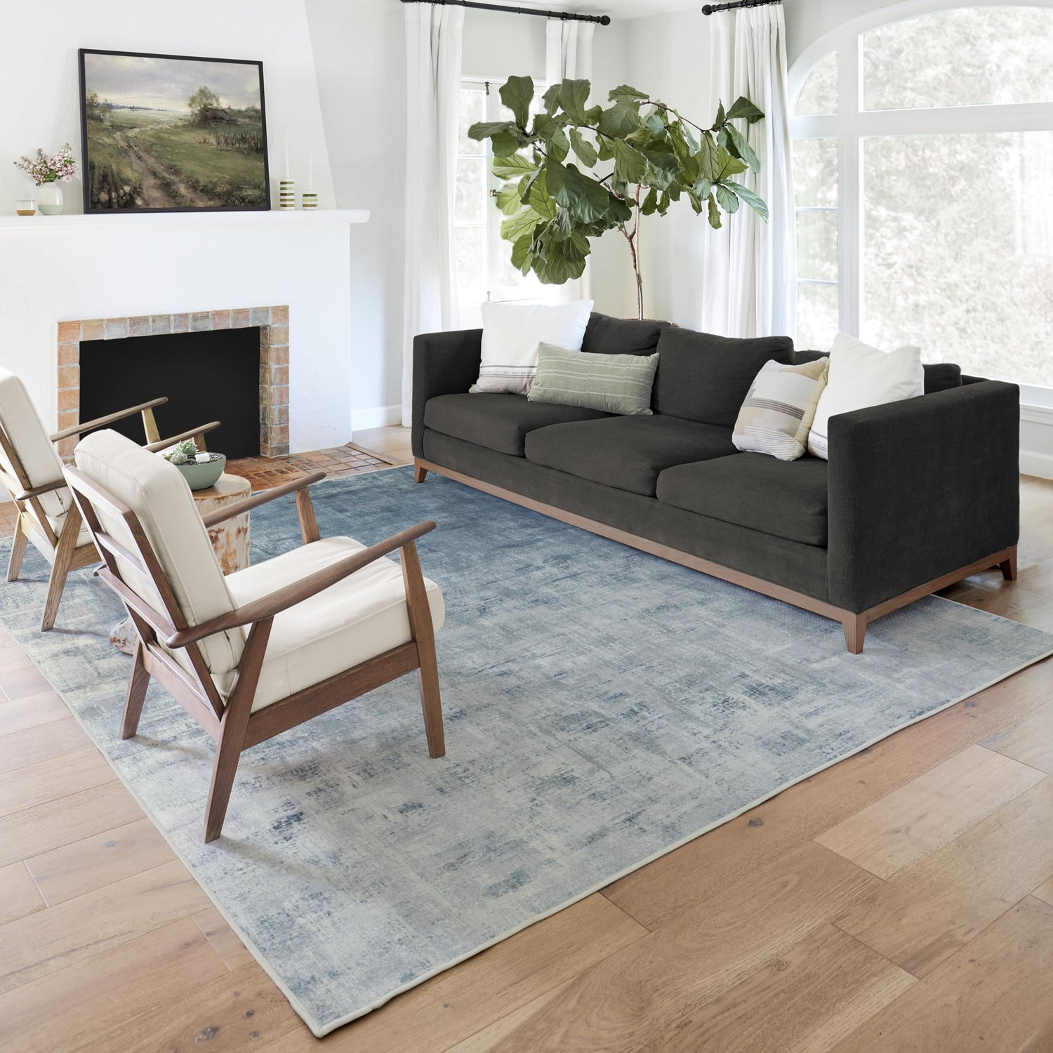 RUGGABLE Impasto Washable Rug - Perfect Modern Area Rug for Living Room Bedroom Kitchen - Non-Slip, Pet &amp; Child Friendly, Stain &amp; Water Resistant - Durable - Sage Green 3&