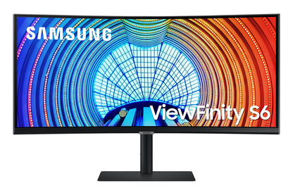 SAMSUNG 34-Inch ViewFinity S65TC Series Ultra-WQHD 1000R Curved Computer Monitor, HDR10, 100Hz, AMD FreeSync, Thunderbolt 4, Height Adjustable Stand, Built-in Speakers, Eye Care, LS34C650TANXGO, 2024