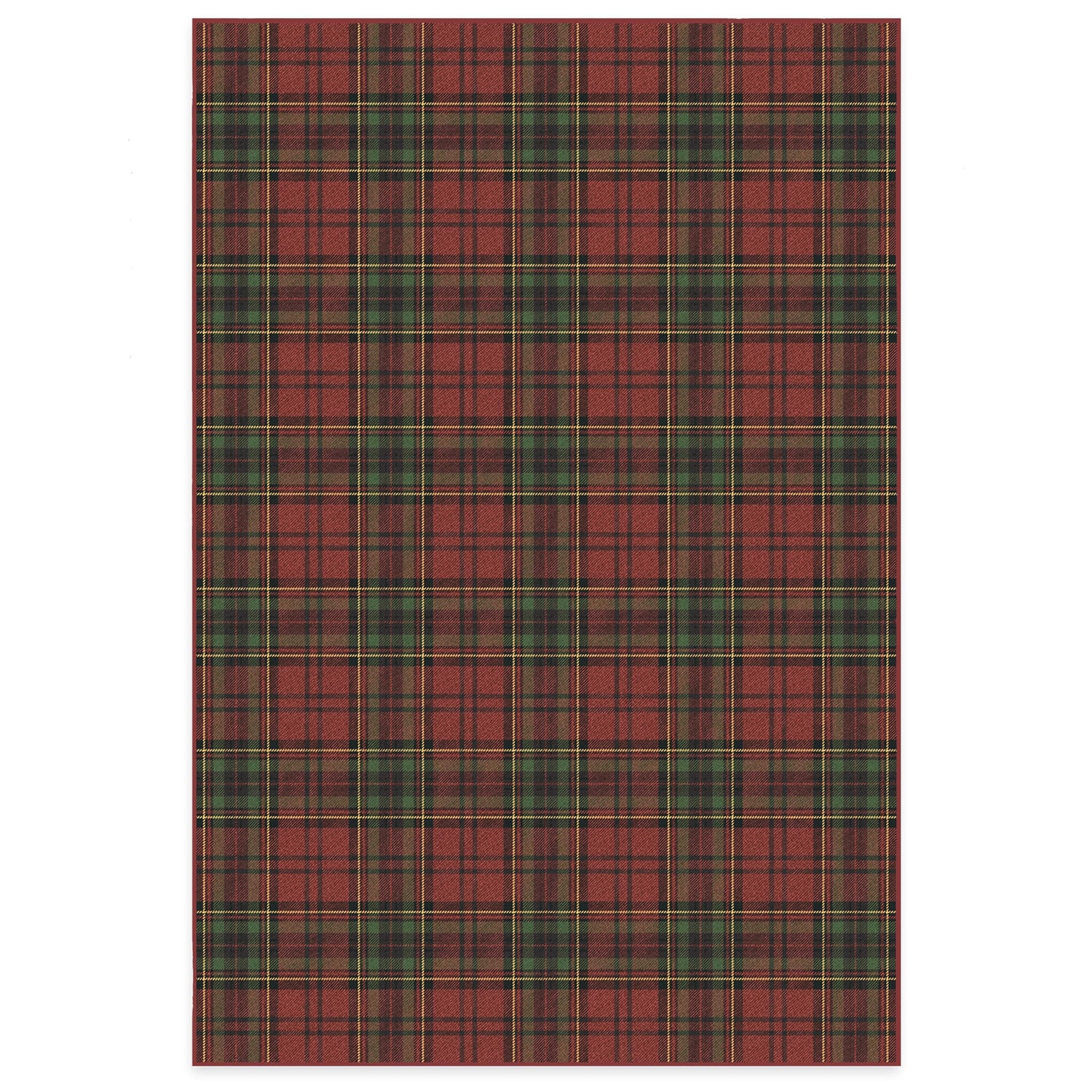 RUGGABLE Winter Plaid Washable Rug - Perfect Holiday Area Rug for Living Room Bedroom Kitchen - Pet &amp; Child Friendly - Stain &amp; Water Resistant - Dress Stewart Tartan Plaid 3&