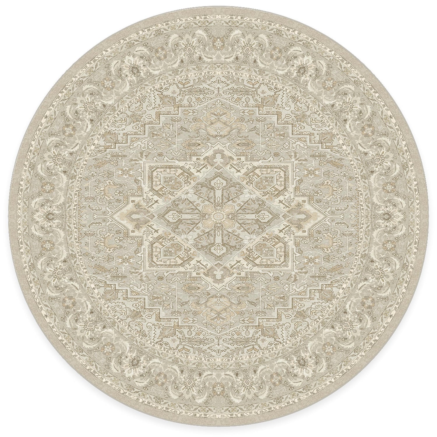RUGGABLE Hendesi Heriz Washable Rug - Perfect Antique Vintage Area Rug for Living Room Bedroom Kitchen - Pet &amp; Child Friendly - Stain &amp; Water Resistant, Non-Slip - Abalone 2&