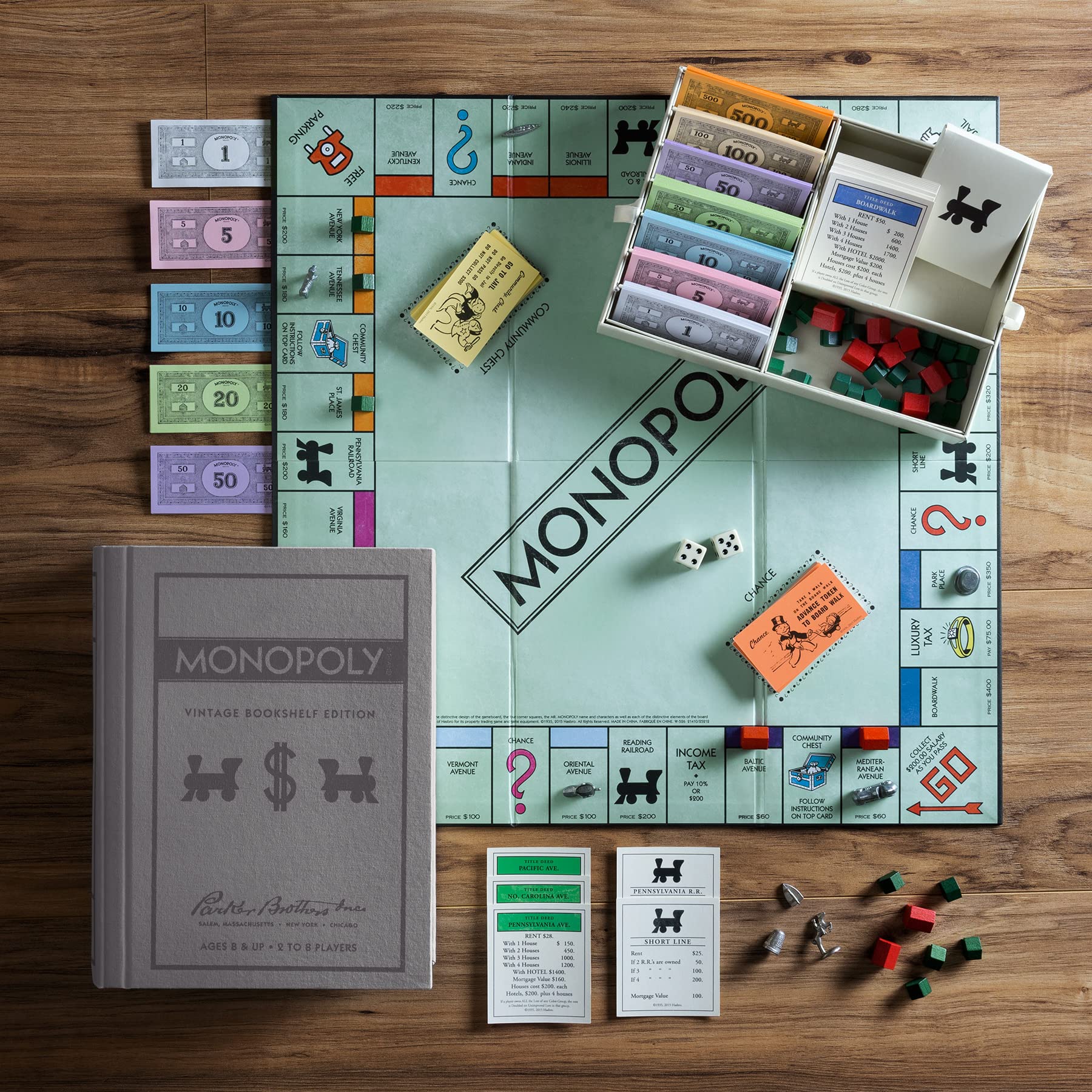 WS Game Company Collection of 8 Vintage Bookshelf Edition Board Games Including Scrabble, Monopoly, Clue, Yahtzee, Catch Phrase, Chess, Scattergories, and Boggle