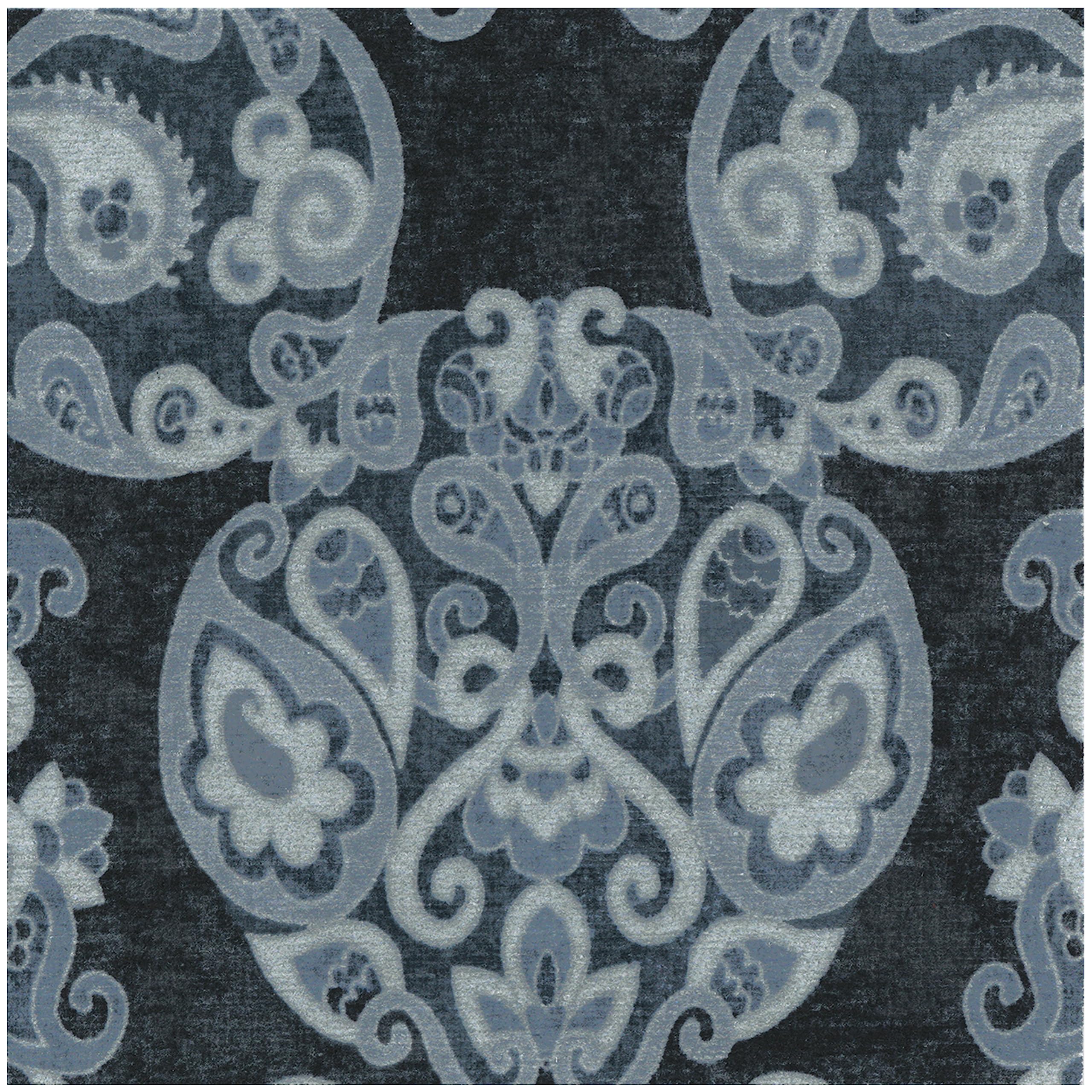 RUGGABLE Disney Traditional Mickey Mouse Washable Rug - Perfect Area Rug for Nursery Playroom Kids Room - Pet &amp; Child Friendly - Stain &amp; Water Resistant - Damask Grey 3&