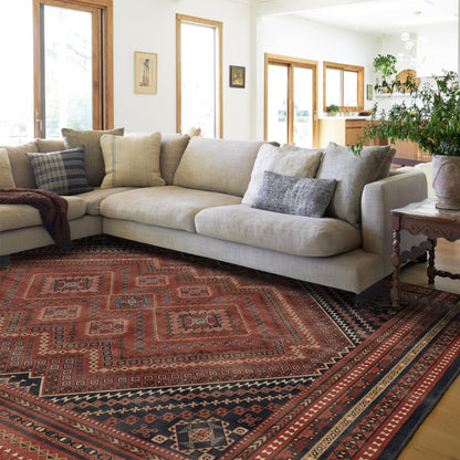 RUGGABLE Kaden Washable Rug - Perfect Vintage Area Rug for Living Room Bedroom Kitchen - Pet &amp; Child Friendly - Stain &amp; Water Resistant - Amber Red 3&