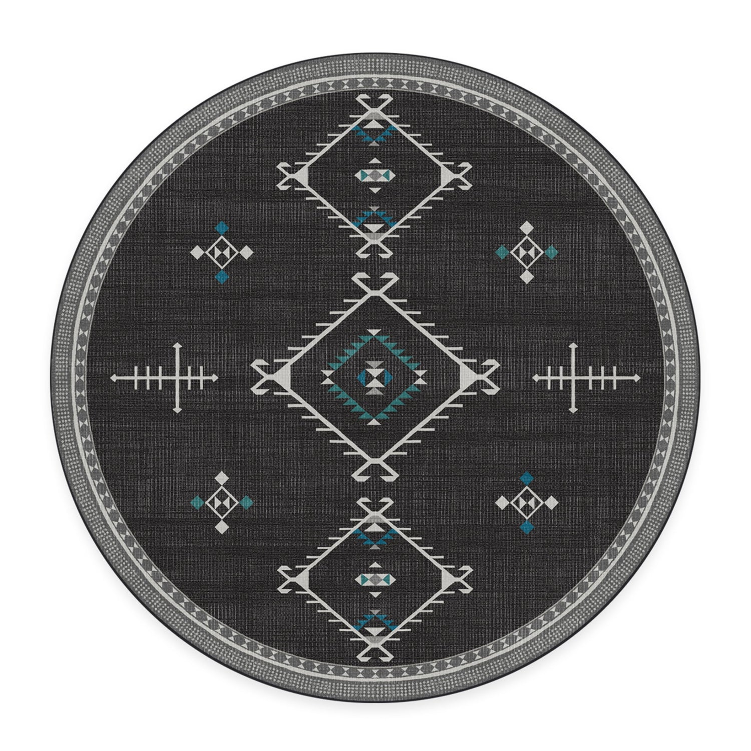 RUGGABLE Damali Runner Rug - Perfect Boho Washable Rug for Entryway Hallway Kitchen - Pet &amp; Child Friendly - Non-Toxic - Stain &amp; Water Resistant - Black &amp; White 2.5&