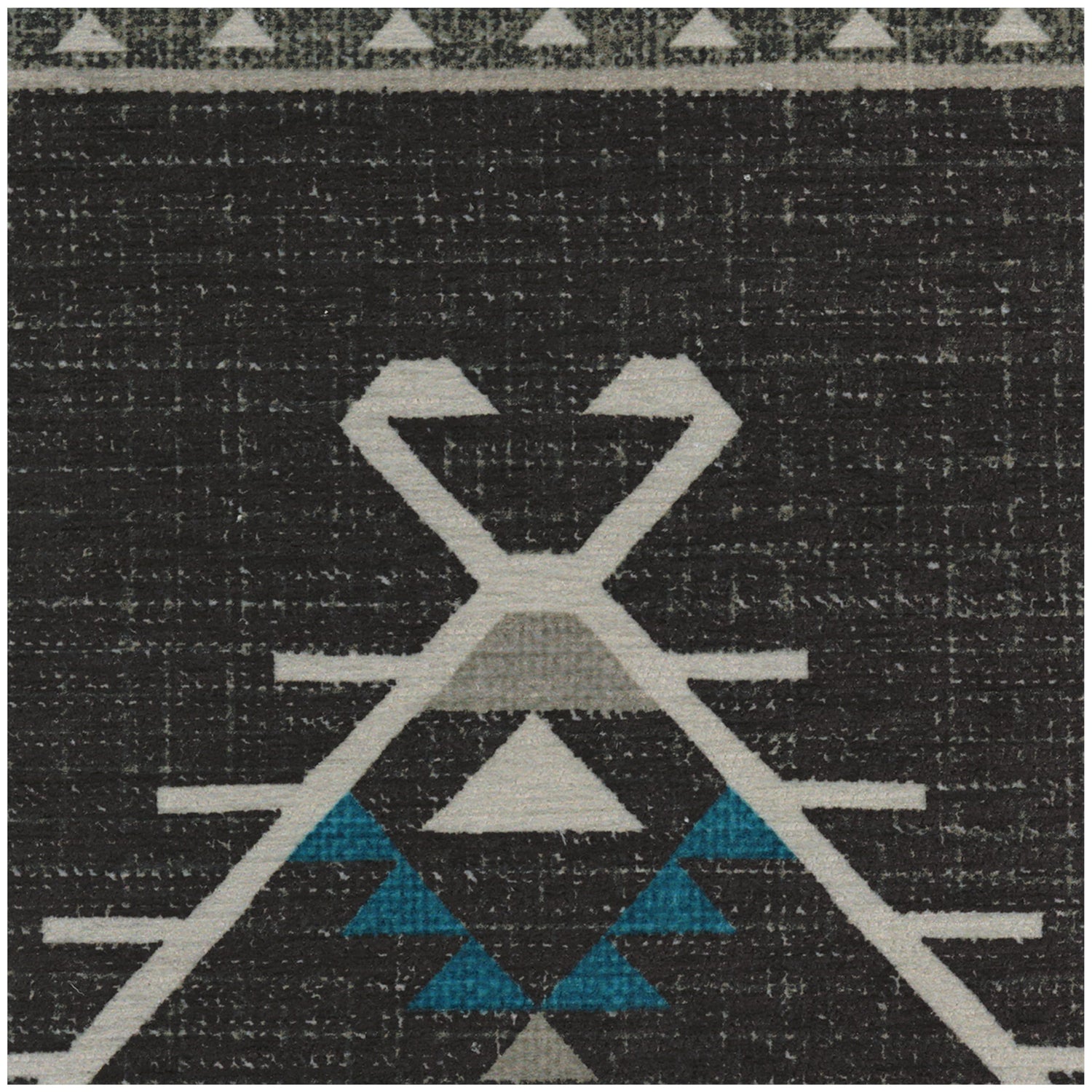 RUGGABLE Damali Runner Rug - Perfect Boho Washable Rug for Entryway Hallway Kitchen - Pet &amp; Child Friendly - Non-Toxic - Stain &amp; Water Resistant - Black &amp; White 2.5&