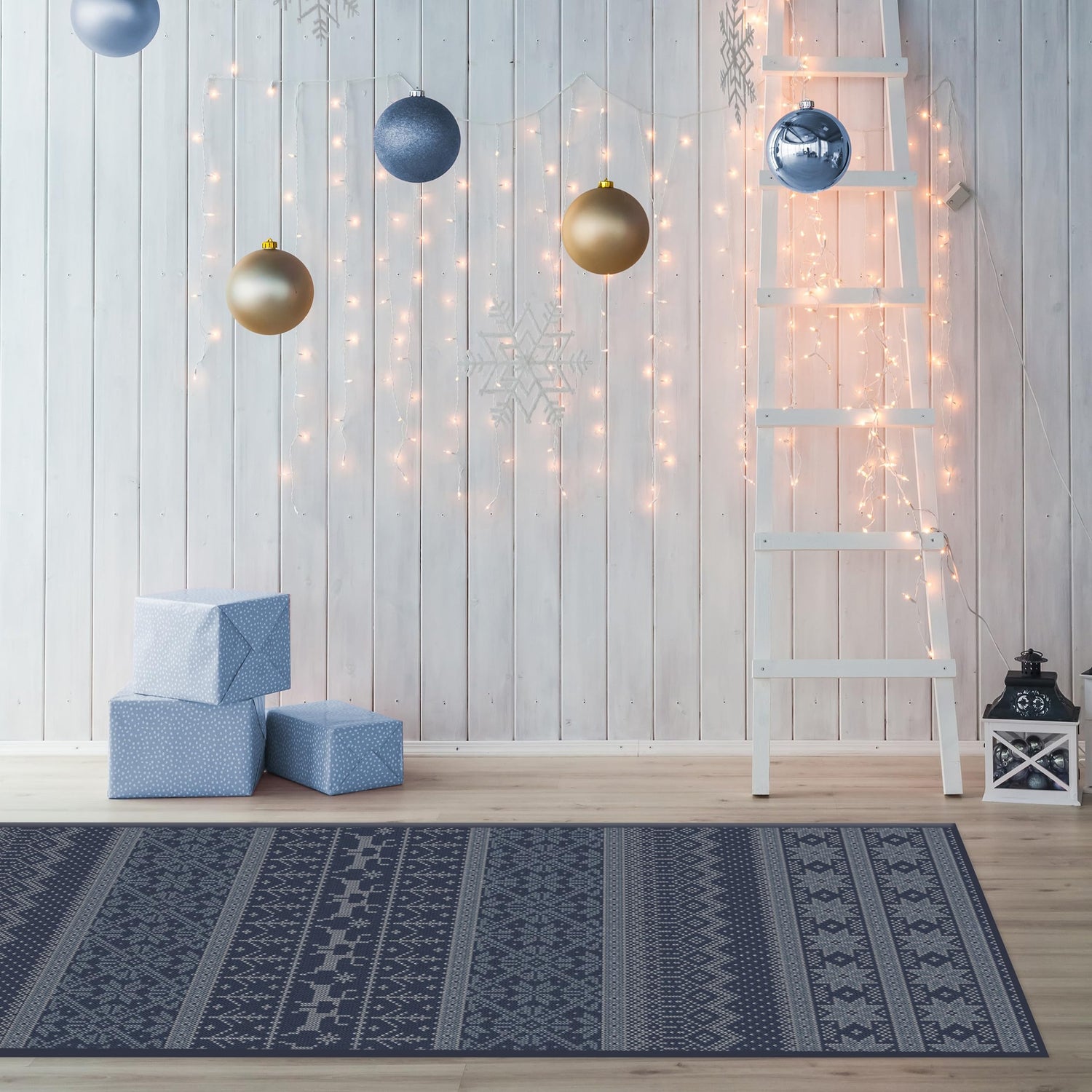 RUGGABLE Winter Plaid Washable Rug - Perfect Holiday Area Rug for Living Room Bedroom Kitchen - Pet &amp; Child Friendly - Stain &amp; Water Resistant - Dress Stewart Tartan Plaid 3&