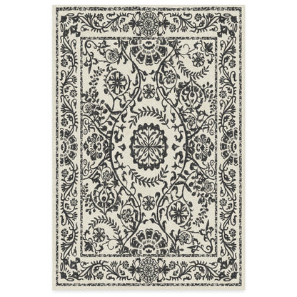 RUGGABLE Washable 2x3 Area Rug, Delphina Delft Blue, Premium Vintage Rugs for Living Room, Bedroom, Kitchen, Office, Classroom with Gripper Non Slip Pad