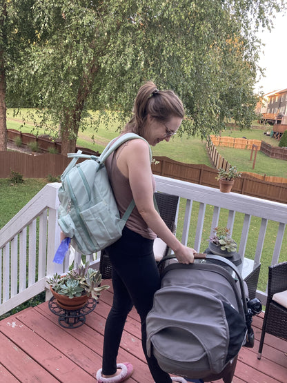 RUVALINO Diaper Bag Backpack, Multifunction Travel Pack Maternity Baby Changing Bags, Large Capacity, Waterproof, Beige