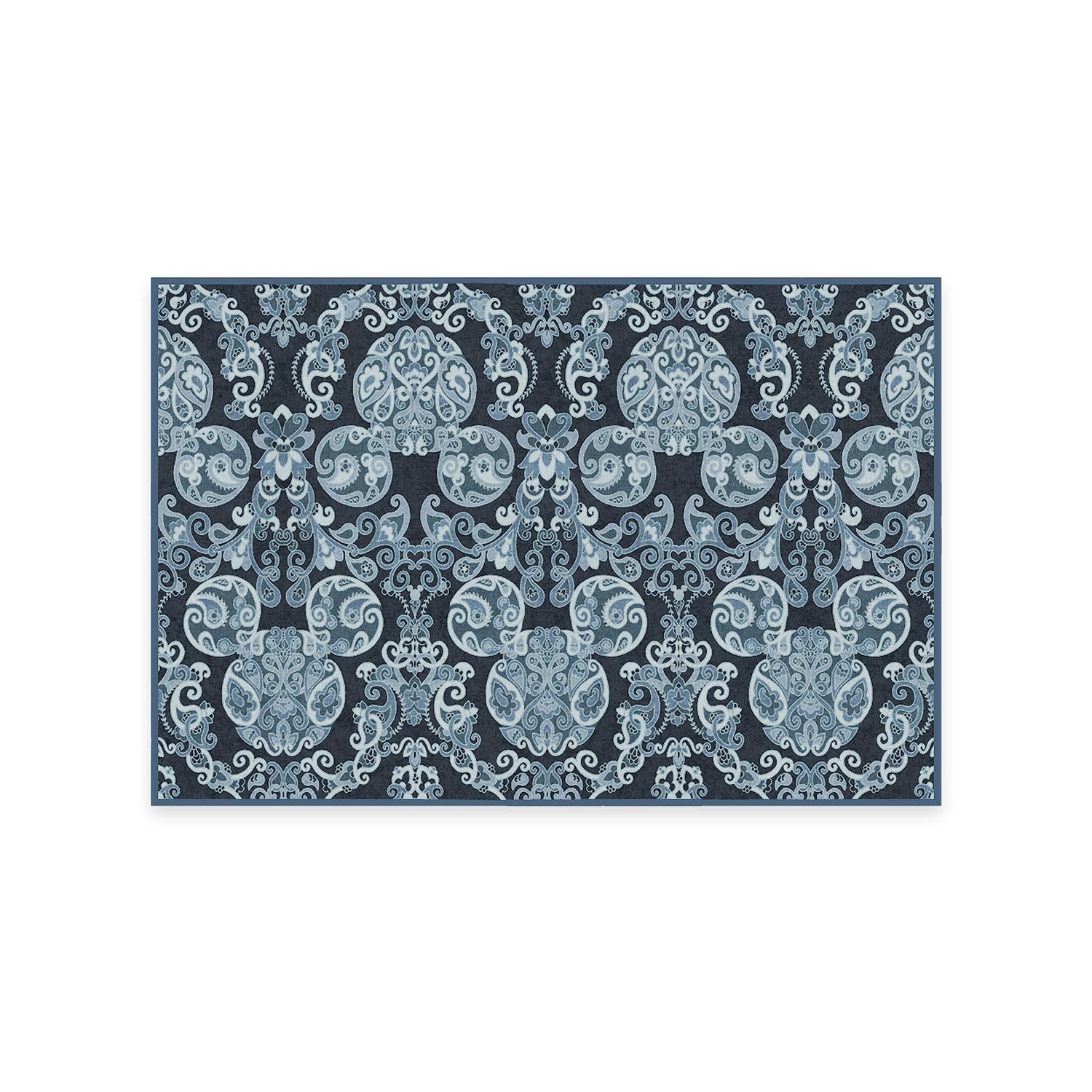 RUGGABLE Disney Traditional Mickey Mouse Washable Rug - Perfect Area Rug for Nursery Playroom Kids Room - Pet &amp; Child Friendly - Stain &amp; Water Resistant - Damask Grey 3&