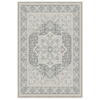 RUGGABLE Hendesi Heriz Washable Rug - Perfect Antique Vintage Area Rug for Living Room Bedroom Kitchen - Pet &amp; Child Friendly - Stain &amp; Water Resistant, Non-Slip - Abalone 2&