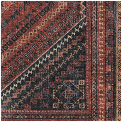 RUGGABLE Kaden Washable Rug - Perfect Vintage Area Rug for Living Room Bedroom Kitchen - Pet &amp; Child Friendly - Stain &amp; Water Resistant - Amber Red 3&