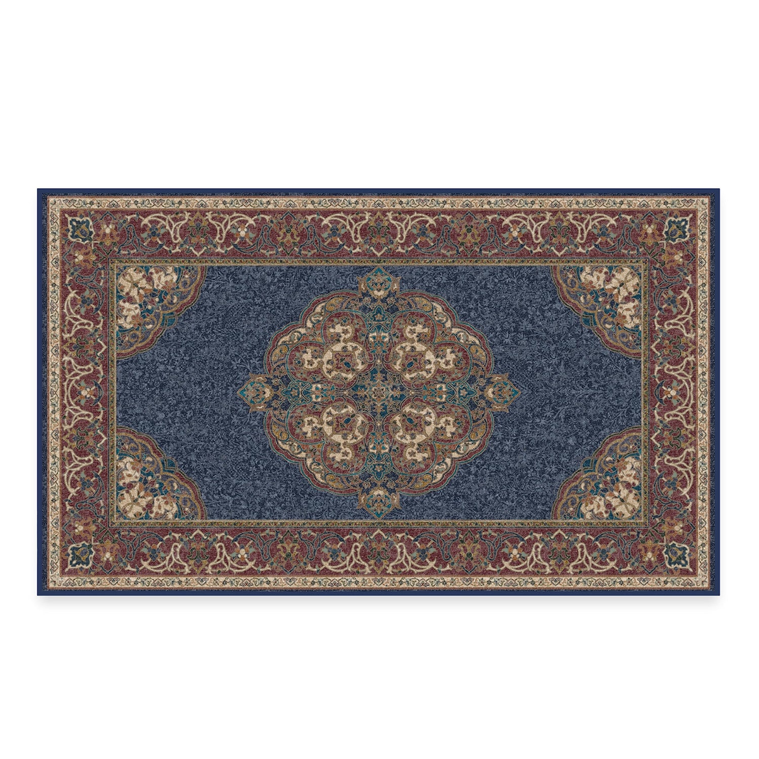 RUGGABLE Disney Traditional Mickey Mouse Washable Rug - Perfect Area Rug for Nursery Playroom Kids Room - Pet &amp; Child Friendly - Stain &amp; Water Resistant - Damask Grey 3&