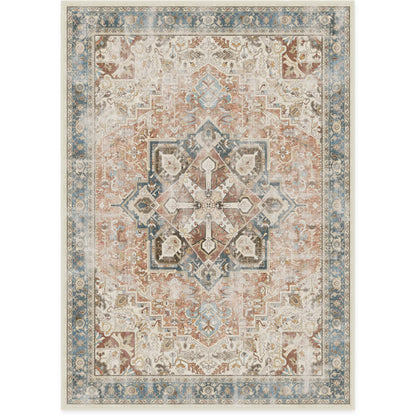 RUGGABLE Kamran Washable Rug - Perfect Vintage Area Rug for Living Room Bedroom Kitchen - Pet &amp; Child Friendly - Stain &amp; Water Resistant - Hazel 5&