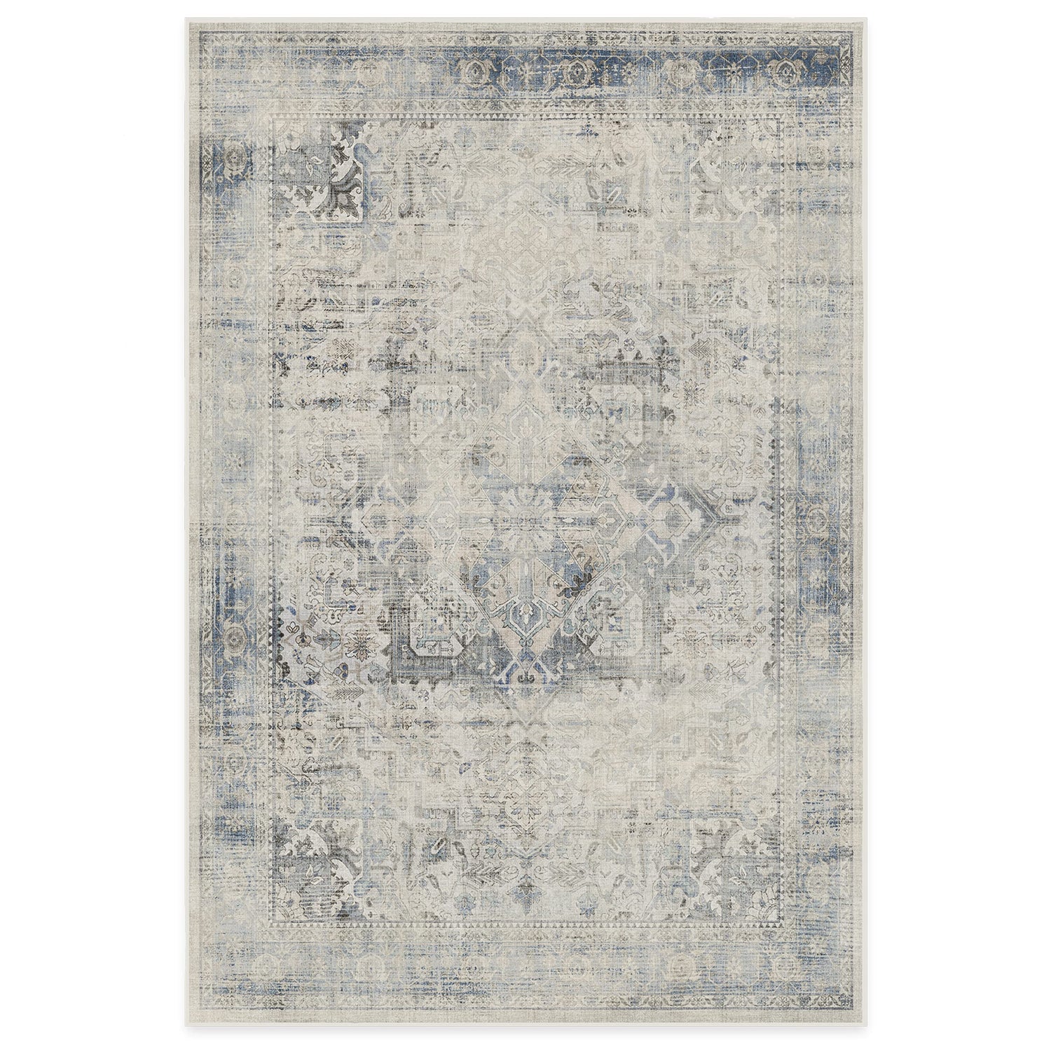RUGGABLE Kamran Washable Rug - Perfect Vintage Area Rug for Living Room Bedroom Kitchen - Pet &amp; Child Friendly - Stain &amp; Water Resistant - Hazel 5&