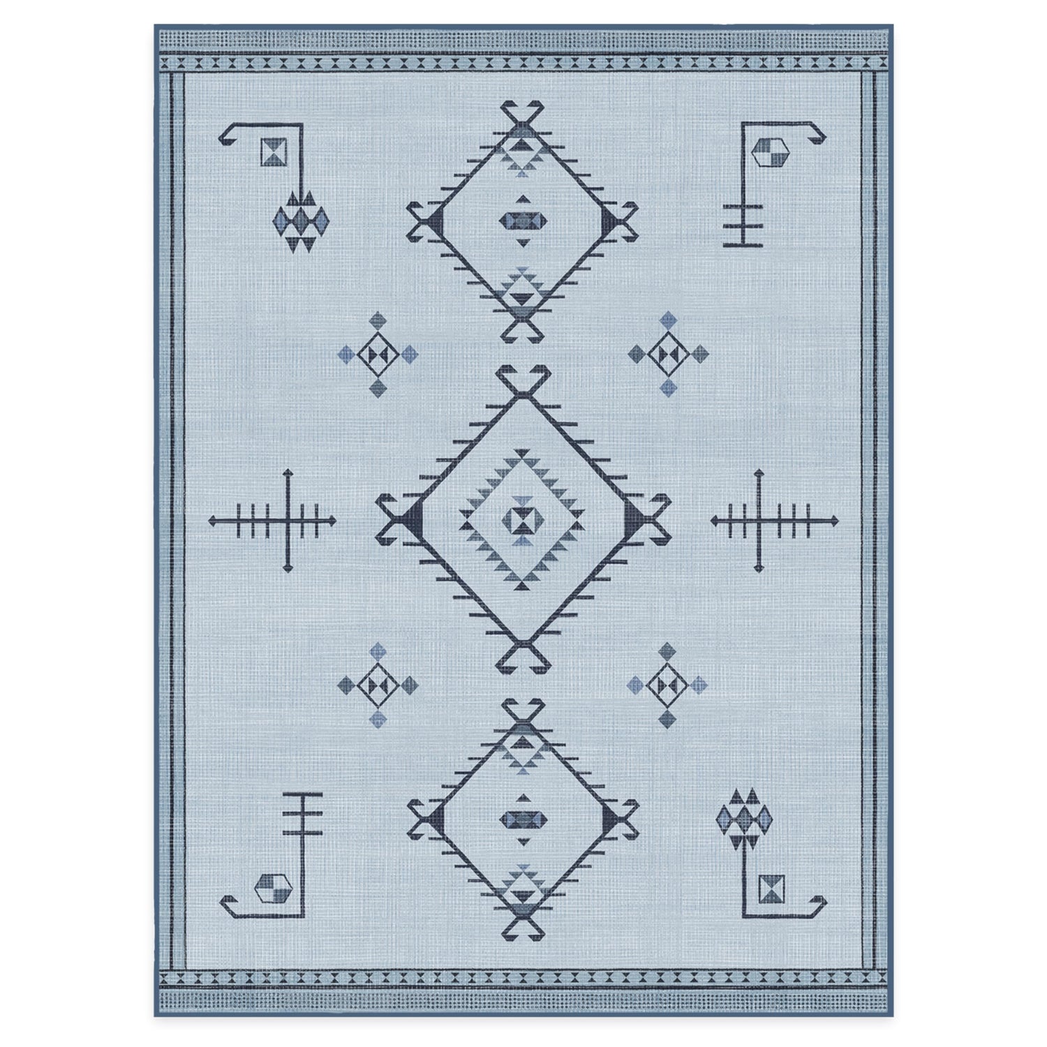 RUGGABLE Damali Runner Rug - Perfect Boho Washable Rug for Entryway Hallway Kitchen - Pet &amp; Child Friendly - Non-Toxic - Stain &amp; Water Resistant - Black &amp; White 2.5&