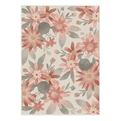 RUGGABLE Disney Classic Minnie Mouse Washable Rug - Perfect Area Rug for Nursery Playroom Kids Room - Pet &amp; Child Friendly - Stain &amp; Water Resistant - Trellis Pink 5&