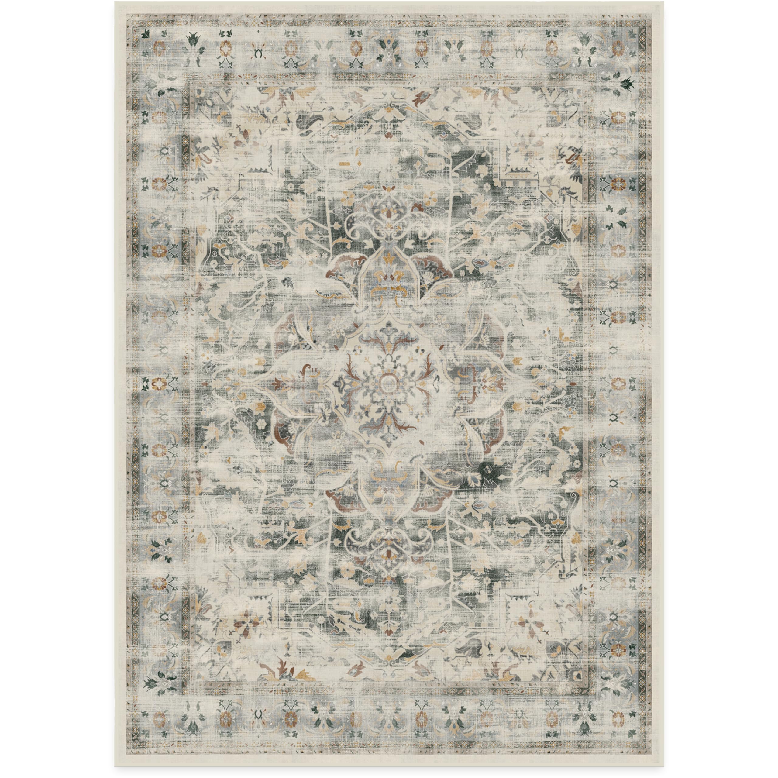 RUGGABLE – Sarrah Blue Quartz – Machine Washable Runner Rug – Pet &amp; Child Friendly – Stain &amp; Water Resistant – Non-Slip – 2.5&
