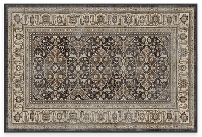 RUGGABLE – Alessia Dark Wood – Machine Washable Area Rug – Pet &amp; Child Friendly – Stain &amp; Water Resistant – Non-Slip – 5&