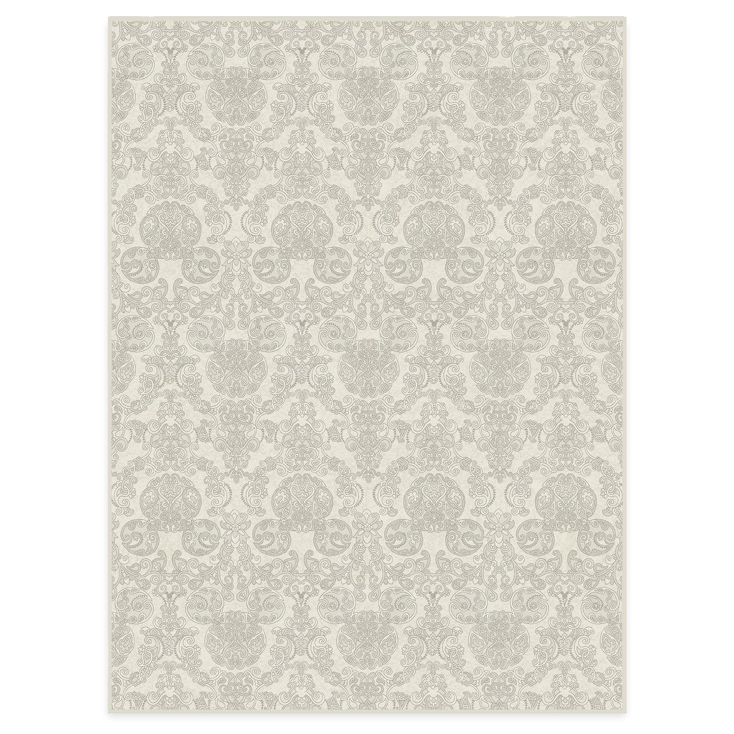 RUGGABLE Disney Traditional Mickey Mouse Washable Rug - Perfect Area Rug for Nursery Playroom Kids Room - Pet &amp; Child Friendly - Stain &amp; Water Resistant - Damask Grey 3&