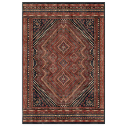 RUGGABLE Kaden Washable Rug - Perfect Vintage Area Rug for Living Room Bedroom Kitchen - Pet &amp; Child Friendly - Stain &amp; Water Resistant - Amber Red 3&
